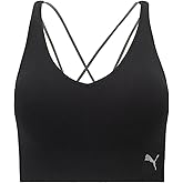 PUMA Women's Seamless Sports Bra, Black Grey/Mirrored Logo, X-Large