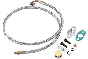 BUSIDN 41" Turbo Oil Feed Line Drain Return Kit 4AN & 1/8 NPT Fitting - Compatible with T3 T4 T70