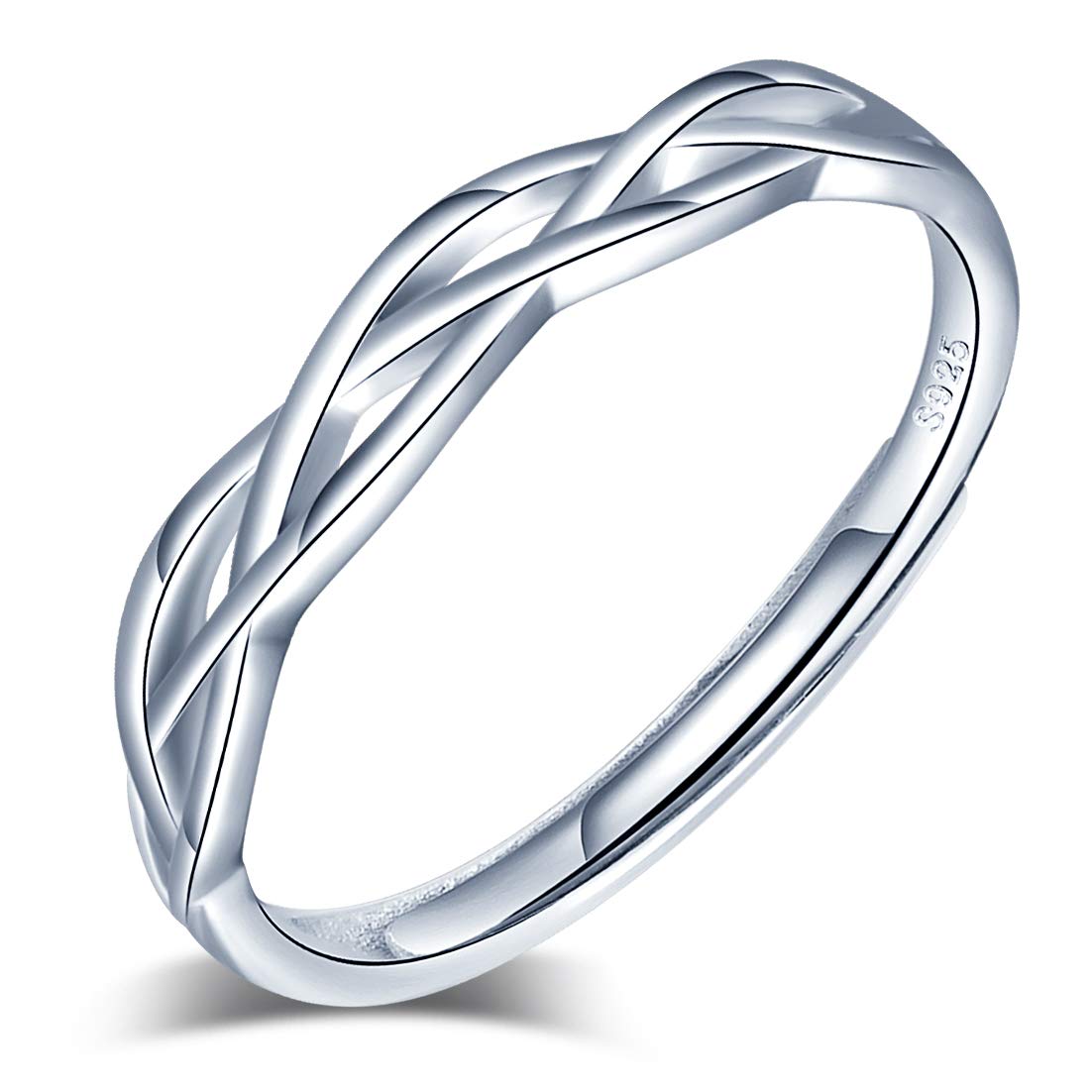 Womens S925 Sterling Silver Promise Ring Celtic Knot Adjustable Ring Christmas NewYear Gifts