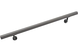 Aluminum Handrail Direct AHR 4' Handrail Section - Silver - Stair Handrail - USA Made - Easy to Install Indoor/Outdoor Stair Handrail