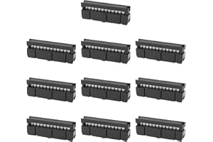 ECSiNG 10PCS 24 Pin Post Socket 2.54mm Pitch 1A 250V AC Compatible with 1.27mm Ribbon Cable for Electronic Projects