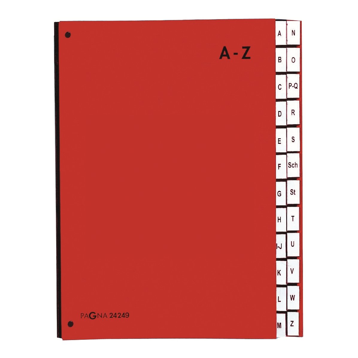 Pagna 24249-01 Desk Organiser Lettered A - Z Coloured Cover 24-Piece Red