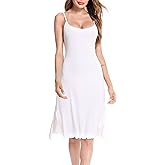 Vlazom Women Full Slips Sexy Soft Slip Dress for Under Dress Spaghetti Strap Cami Slip Chemises V Neck Negligee S-XXL