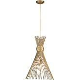 Savoy House 7-9602-1-171 Longfellow Modern Metal Rods Pendant, 1-Light 60 Watt, 24" H x 16" W, Burnished Brass