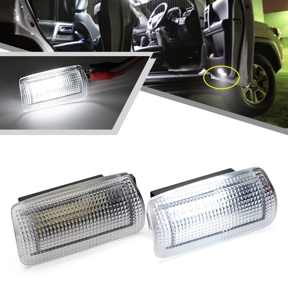 Photo 1 of 2Pcs LED Courtesy Door Light for Toyota 4Runner Camry Prius Tundra Sienna Avalon Lexus IS ES GS LS RX GX LX Powered by High Power SMD Xenon White LED Error Free
