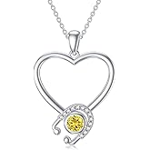 OCJ 925 Sterling Silver Nurse Heart Necklace Stethoscope Necklac 12 Months Birthstone Graduation Gifts Medical Jewelry for Doctor Nurse Medical Student RN