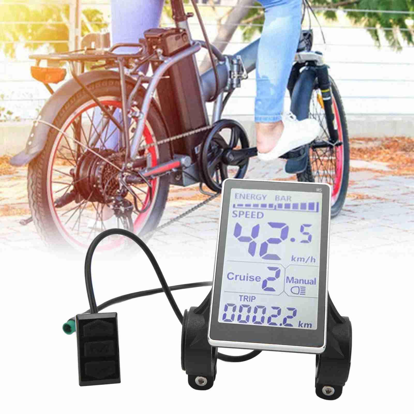 Bicycle Display Meter, LCD Display Meter Control Panel, 5 Pin 24V 36V 48V 60V Universal, Electric Bicycle Modification Accessories
