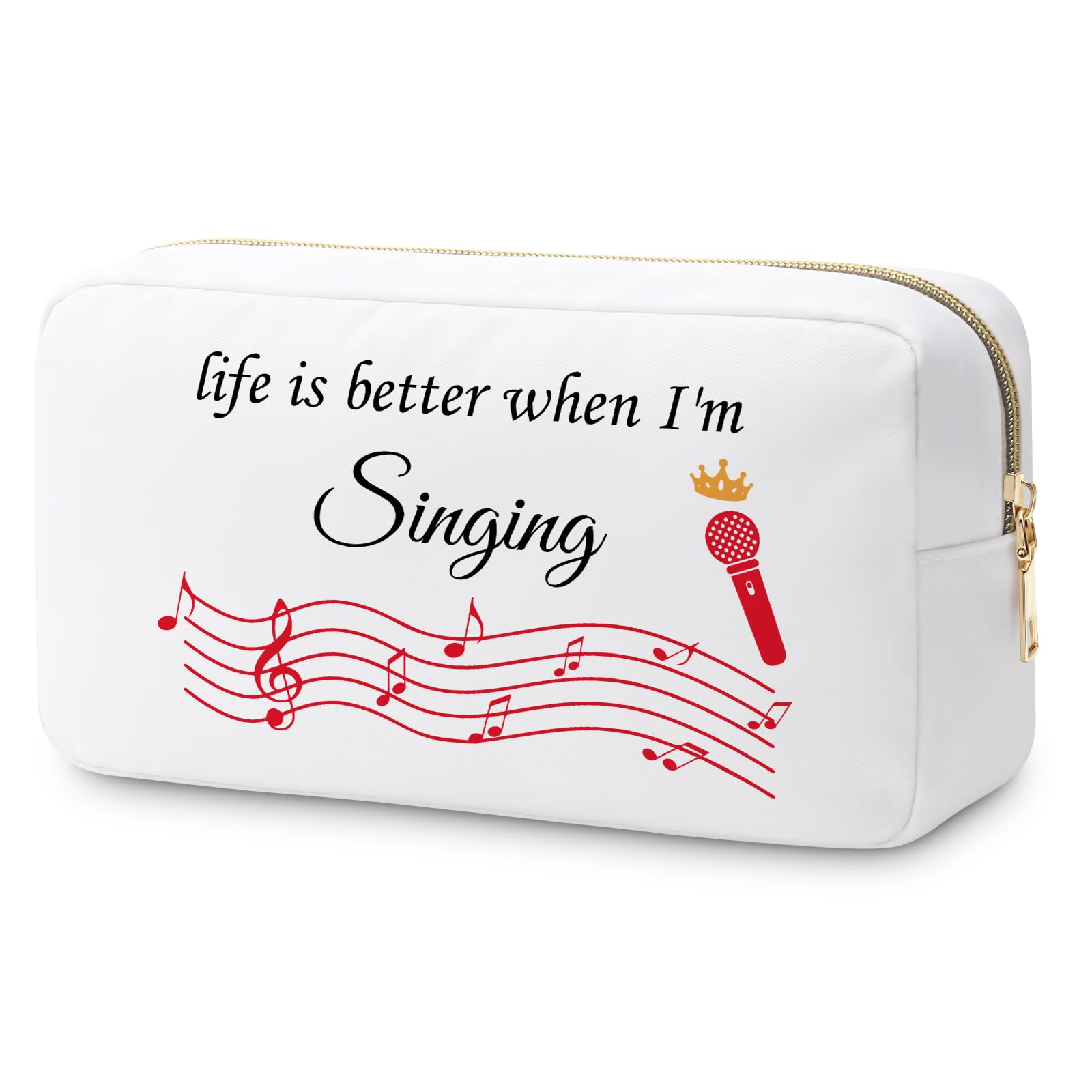 Singing Gifts for Girls Makeup Bag Music Lover Gift Singer Gifts for Women Daughter Sister Friend Singing Lover Gift Music Party Favors Cosmetic Pouch Music Teacher Appreciation Gift Musician Gifts