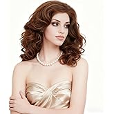 Rugelyss Vintage Long Wavy Brown Mixed Blonde Wigs for Women Wig for Lady Natural Synthetic Full Wigs for 70s 80s Cosplay Costume Disco Hair Wig