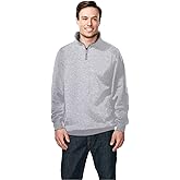 AFC Men's 1/4 Zip Pullover Suede Fleece Sweatshirt Seam pockets 2X 3X 4X (US, Alpha, 3X-Large, Regular, Regular, Heather Gray)