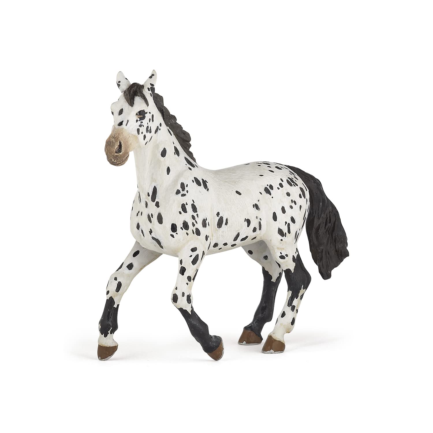 Papo - Realistic Black Appaloosa Horse Figure Toy for Kids - Ages 3+ - Horses And Ponies Collection - Educational Play Horse Riding - Gift Idea Toy for Girls and Boys - 13 Cm X 4 Cm X 9 Cm