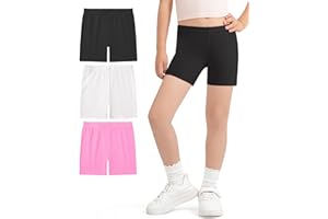 NUMYEAN Dance Short for Girls Bike Shorts for Kids Teen Girls Cartwheel Yoga Shorts 5-14 Years 3 Pack