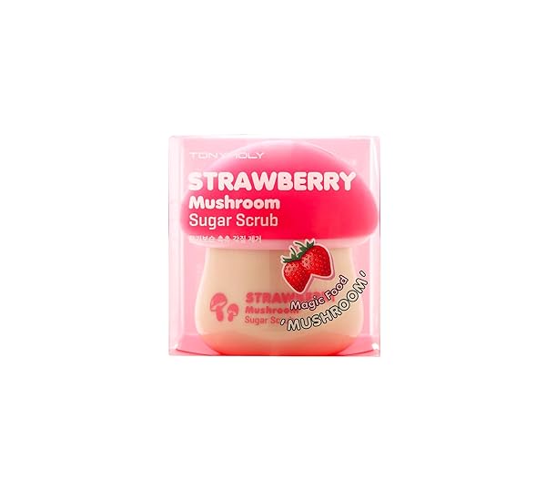 TONYMOLY MAGIC FOOD STRAWBERRY MUSHROOM SUGAR SCRUB, 2.37 FL OZ