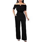 Sexy Jumpsuits for Women Elegant Off The Shoulder Business Long Straight Pants Party Jumpsuit