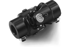 BUYMACHINERYPARTS 11/16-36 Spline X 3/4" DD Black Steering Universal Joint Single U Joint Shaft,Total Length: 83mm (3-1/4")