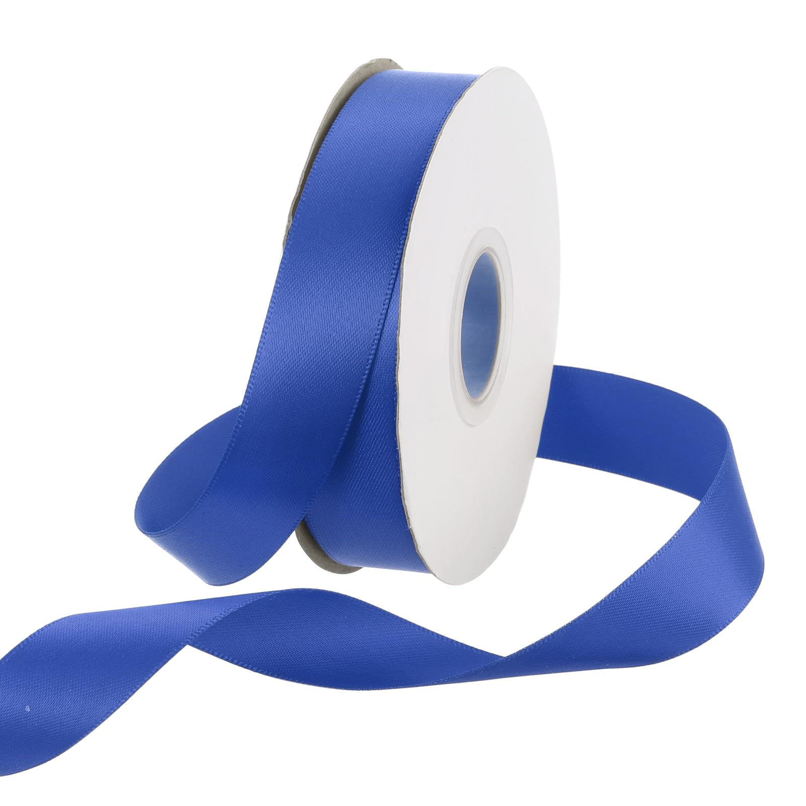 Rebower 20mm Satin Ribbon 46m Thick Double Face Grosgrain Silk Ribbon, [for Gift Wrapping, Hair Bows, Wedding, Cake, Flower] - 50 Yard/150ft/ Blue