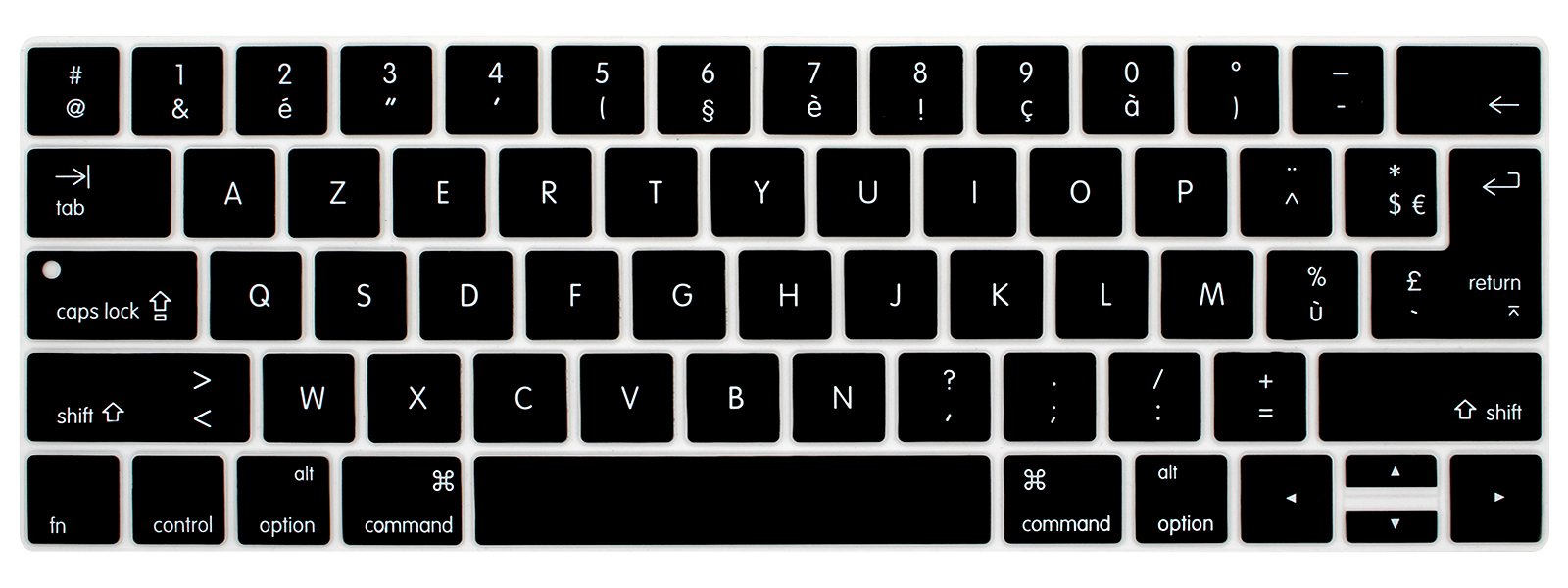 MMDW AZERTY French Language Keyboard Cover for MacBook Pro 13 15 inch 2019 2018 2017 2016 with Touch Bar&Touch ID Model:A2159 A1989 A1706/A1990 A1707,USA and European Version