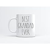 FundingCharlee Best Grandad Ever Coffee Mug - Font Rae Dunn Inspired Style Father's DayMother's Day Family For Birthday Present The 11oz, White (GO4VWSYT8I-11oz)