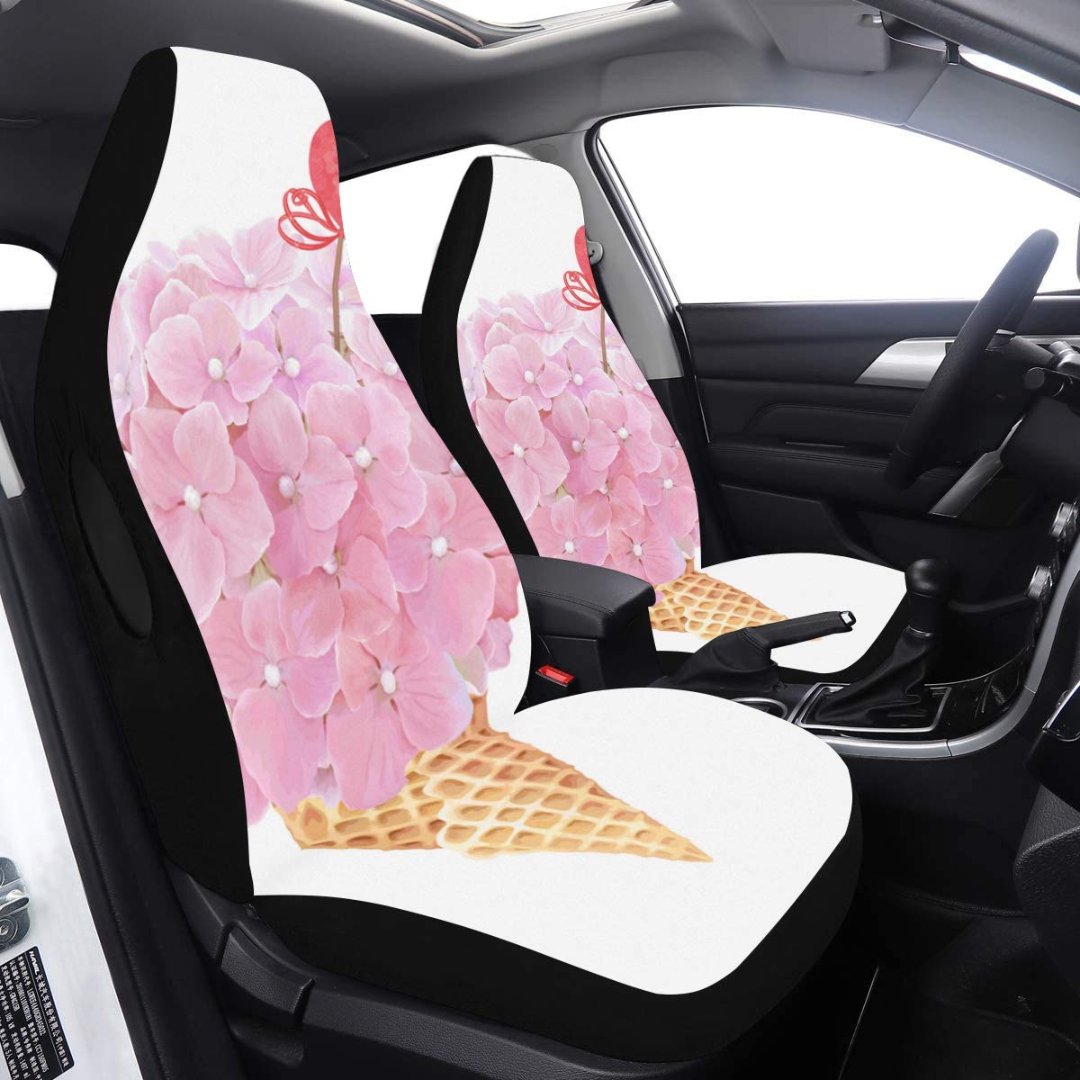 Car Seat Covers Decorative Pink Elegant Sweet Warm Flowers