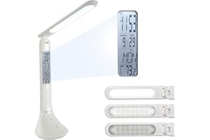 OttLite Travel LED Task Lamp with ClearSun LED Technology - Cordless, Digital Display & Touch Activated Controls - Portable Desk Lamp with Rechargeable Battery - for Home Reading, Office
