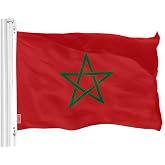 G128 Morocco Moroccan Flag | 3x5 Ft | LiteWeave Pro Series Printed 150D Polyester | Country Flag, Indoor/Outdoor, Vibrant Colors, Brass Grommets, Thicker and More Durable Than 100D 75D Polyester