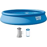 INTEX Easy Set 15ft x 33in Inflatable Ring Above Ground Pool Set w/Pump | 28157EH - 530 GPH Cartridge Filter Pump with Type A Filter Cartridge Included