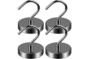Grtard Magnetic Hooks Heavy Duty, 110 lbs Strong Magnet Hook for Cruise Cabins, Large Magnetic Hooks, Magnets with Hooks for Hanging, Cruise, Curtain, Home, Kitchen, Workplace - 4Pack