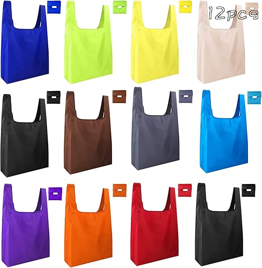 FEPITO 12er Pack Faltbare Einkaufstaschen Wiederverwendbare
