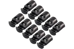 10 Pcs Plastic Spring Stop Toggle Cord Locks End Black Convenient and practical
