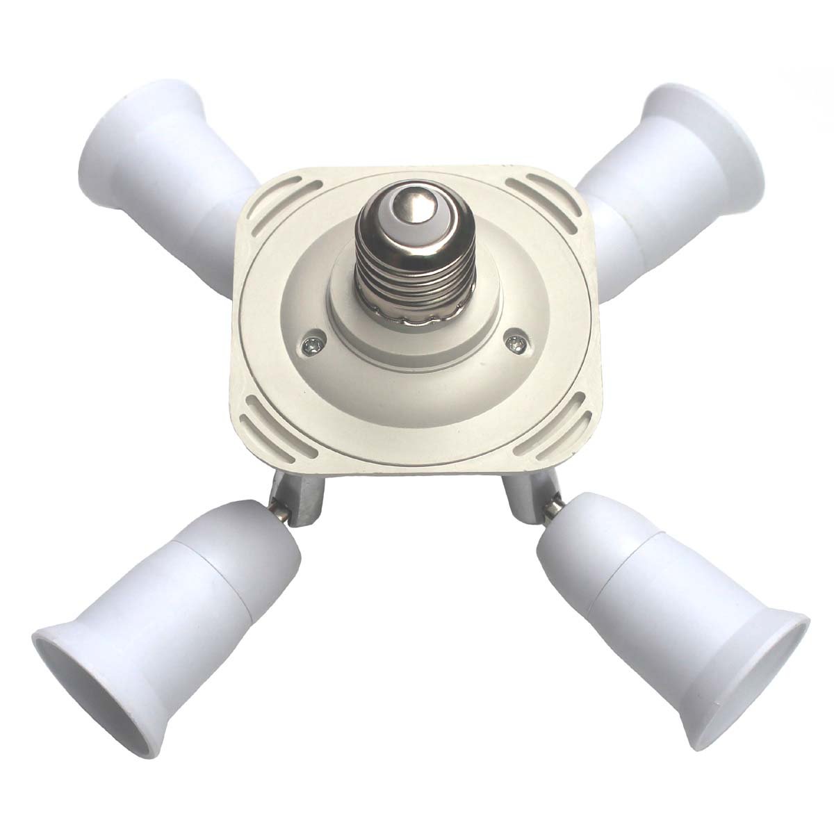 Toplimit Free Swing 4 Port E26 Light Bulb Lamp Socket Adapter Splitter