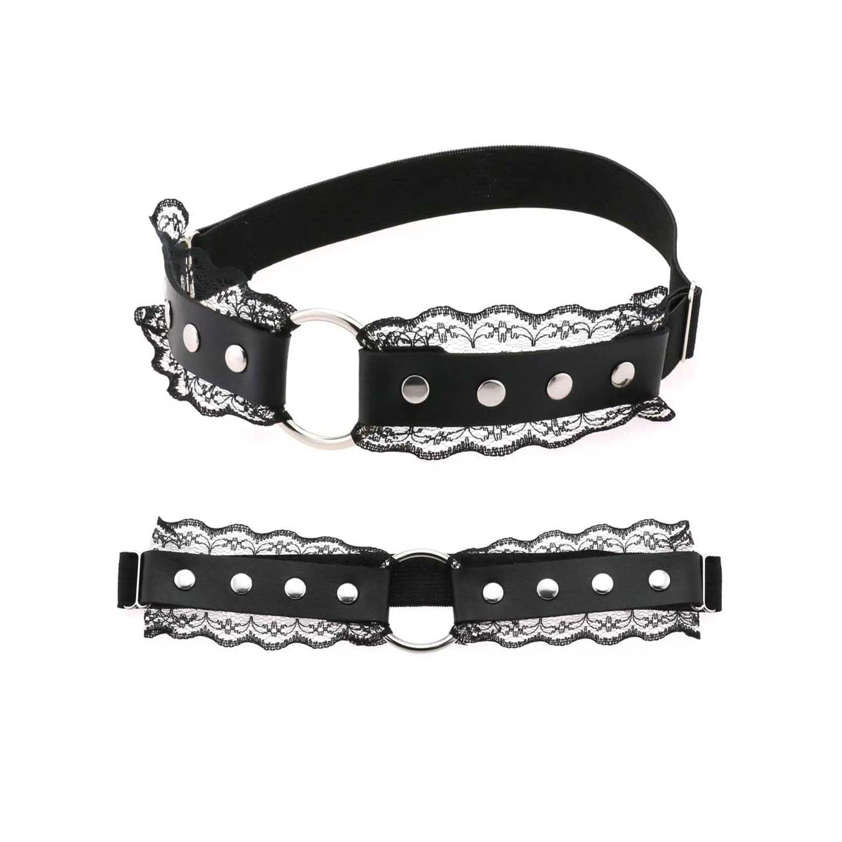 Lace O-Ring Thigh Garter Belt, Adjustable Leg Garters for Women Wedding Birthday Party Gift, 2PCs