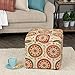 Homepop Home Decor | Classic Square Storage Ottoman with Lift Off Lid | Ottoman with Storage for Living Room & Bedroom, Suzani 17.50