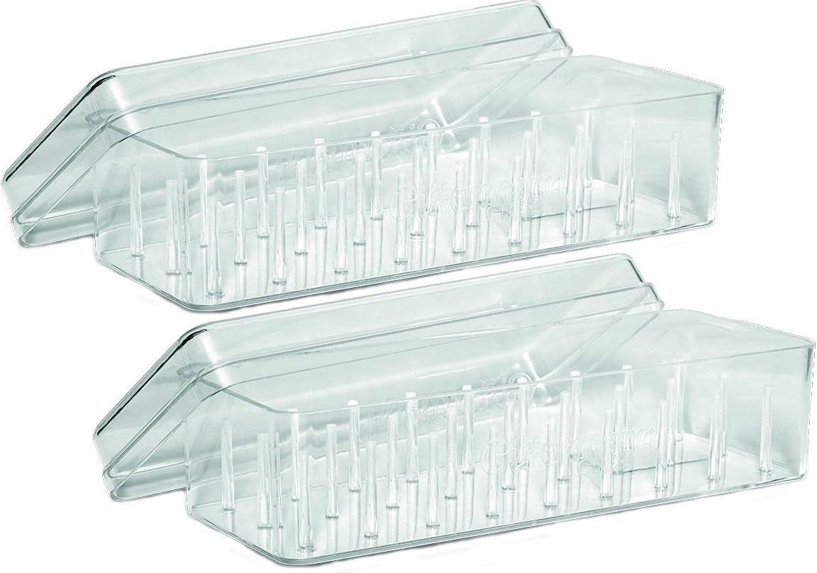 Gütermann Aufbewahrungsbox für 27 Spulen Nähgarn, Acryl, Transparent Zwei Packungen