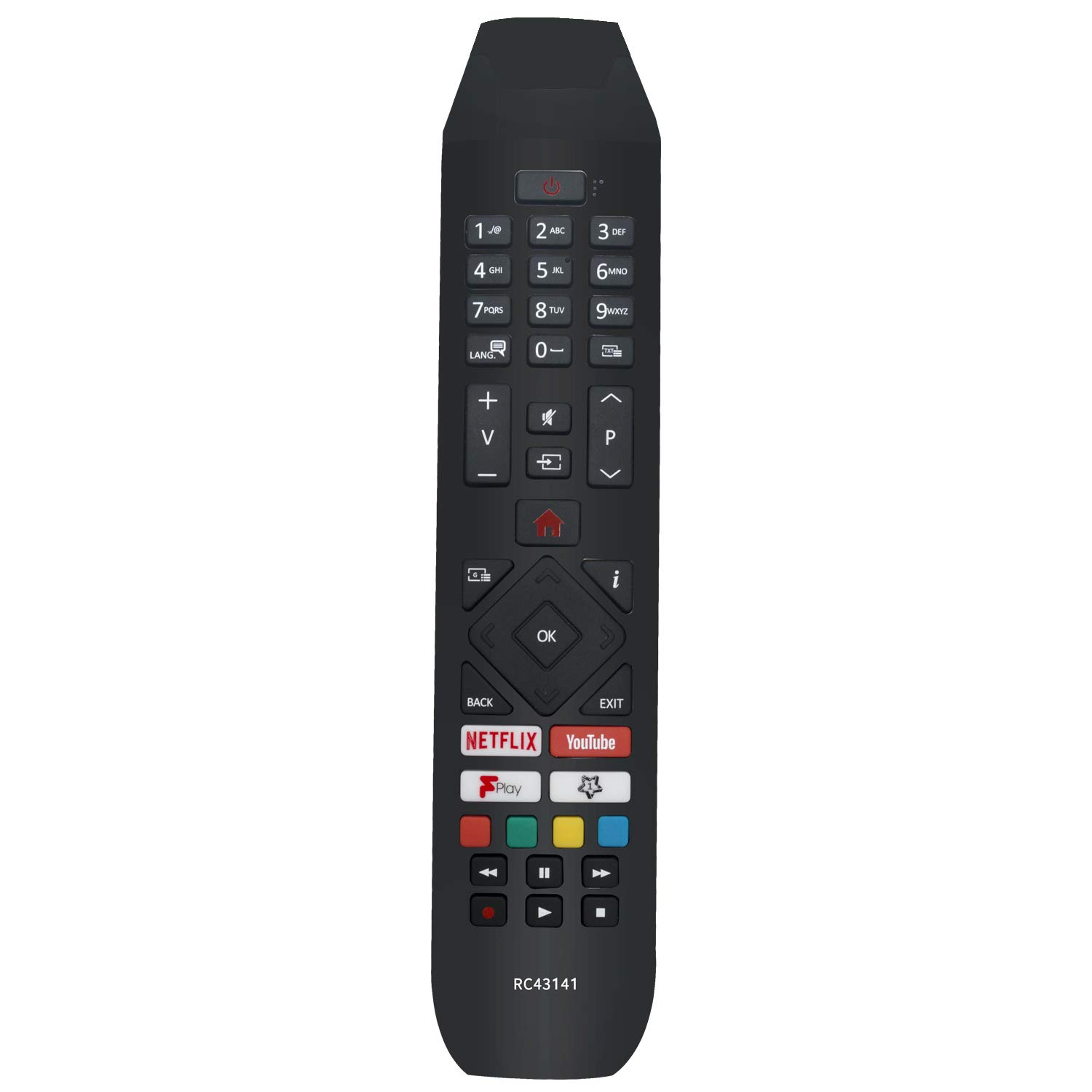 VINABTY RC43141 Remote Control Replace - rc43141 for Hitachi TV remote 24HB21T65U 32HB26T61UA 32HB26J61UA 32HB26T61U 43HB26T72U 43HK25T74U 50HB26T72UA 50HK25T74U 50HB26T72U