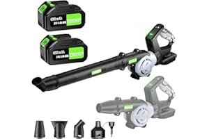 WeGofly Cordless Leaf Blower, 2 x 21V 4.0Ah Battery and Charger, 3 Speed Mode, 450CFM/160MPH Lightweight Battery Powered Leaf Blower for Lawn Care, Patio, Yard, Sidewalk,Snow Blowing