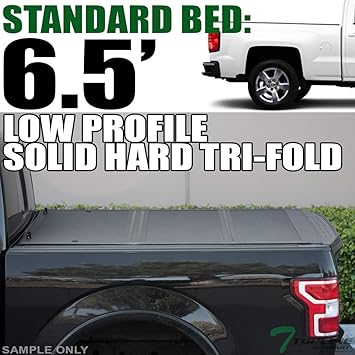 Amazon Com Topline Autopart Low Profile Tri Fold Hard Plastic Truck Bed Tonneau Cover For 19 20 Up Chevy Silverado Gmc Sierra 1500 2020 2500 3500 Hd 6 5 Feet 78 Bed Automotive