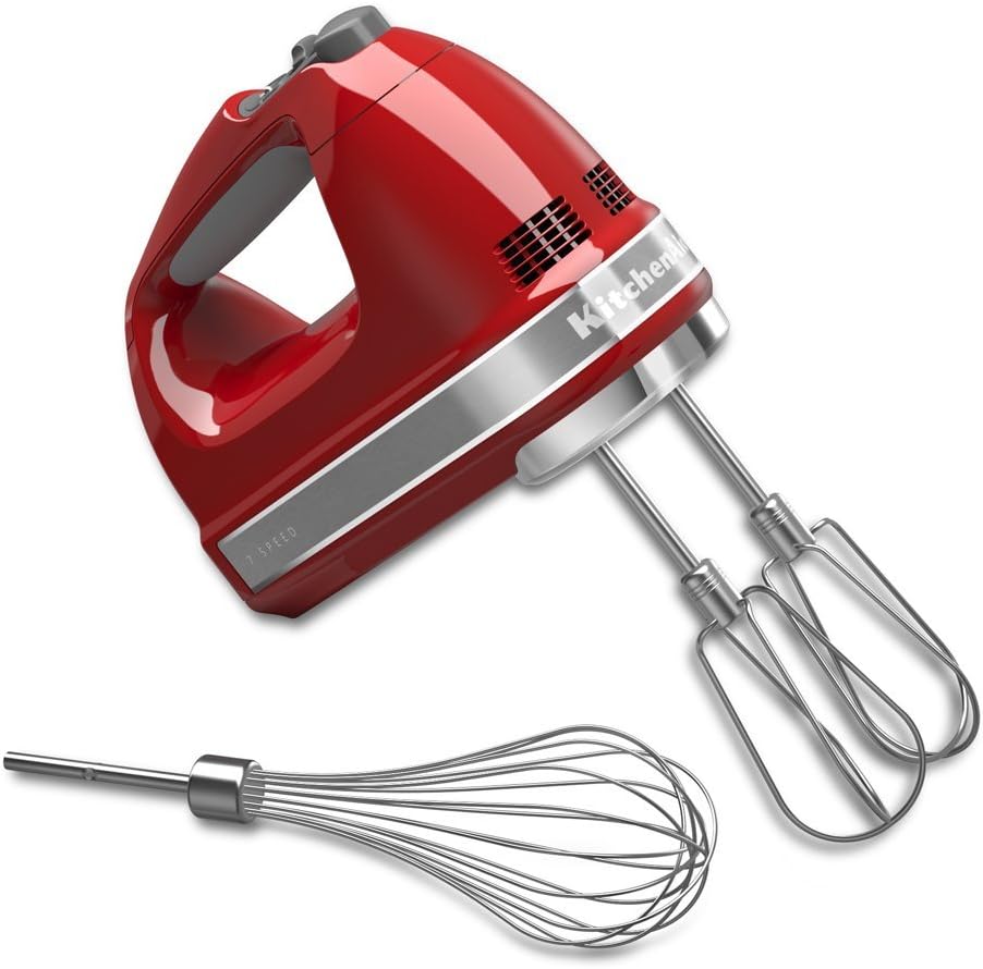 KitchenAid 7-Speed Hand Mixer | Empire Red (Renewed)