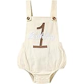 Baby Boys Girls 1st Birthday Romper Baby First Birthday Outfit Boy Solid Color Jumpsuit Cake Smash Outfit