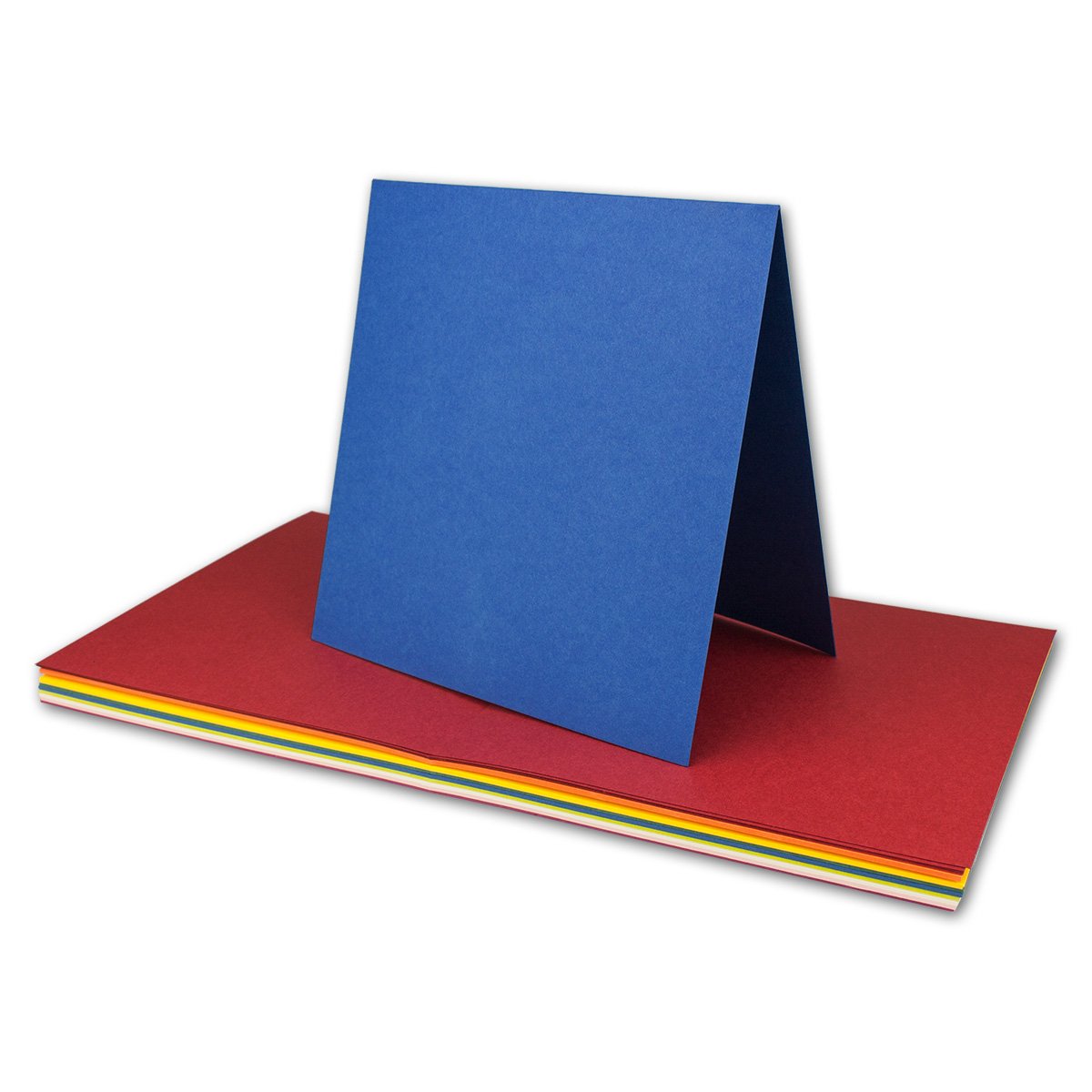 NEUSER PAPIER 25x colored mixed folding cards square 15 x 15 cm Color Mix Various designs Gustav NEUSER Colorful
