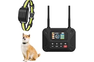 RERBIO Wireless Dog Fence System, 2.4GHz Pet Containment & Training Collar with Remote, Adjustable Electric Fence for Dogs, Rechargeable Waterproof Collar for Medium & Small Pets,Wireless Dog Fence System
