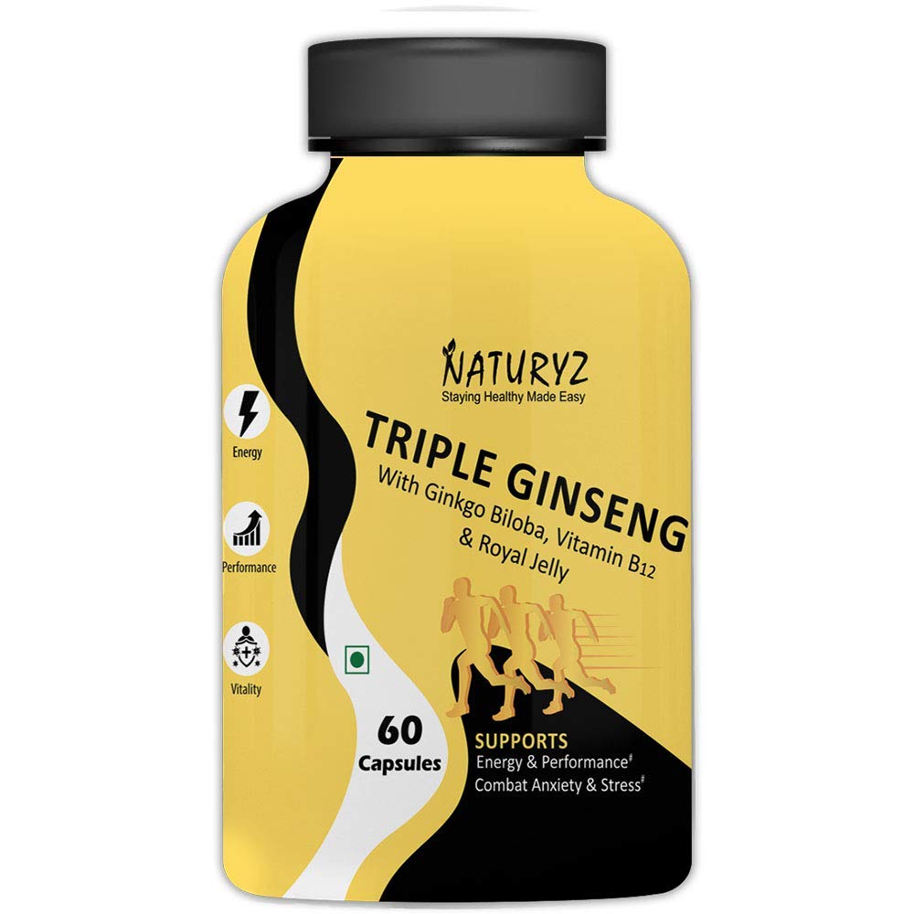 Mystic Naturyz Triple Ginseng (Red Korean Ginseng, American Ginseng, Siberian Ginseng) with Ginkgo B