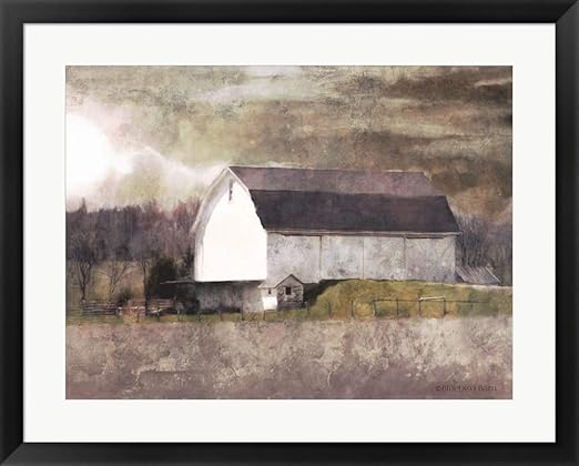Amazon Com Rustic White Barn Scene I By Bluebird Barn Framed Art