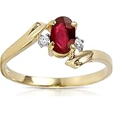 Galaxy Gold GG 0.46 ct 14k Solid Gold Ring Diamonds Oval-Shaped Ruby