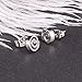 Cat Eye Jewels Silver Lariat Y Necklaces for Women Girls Composite-Shell-Pearls D10
