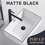 Wasserrhythm Pop Up Basin Waste Matte Black 1/4 BSPP UK Standard Slotted with view 9