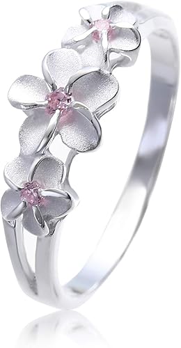 Amazon ハワイアンジュエリー Locomocoaloha リング 指輪 細身 ３輪 プルメリア 正規品 ジュエリー リング 通販