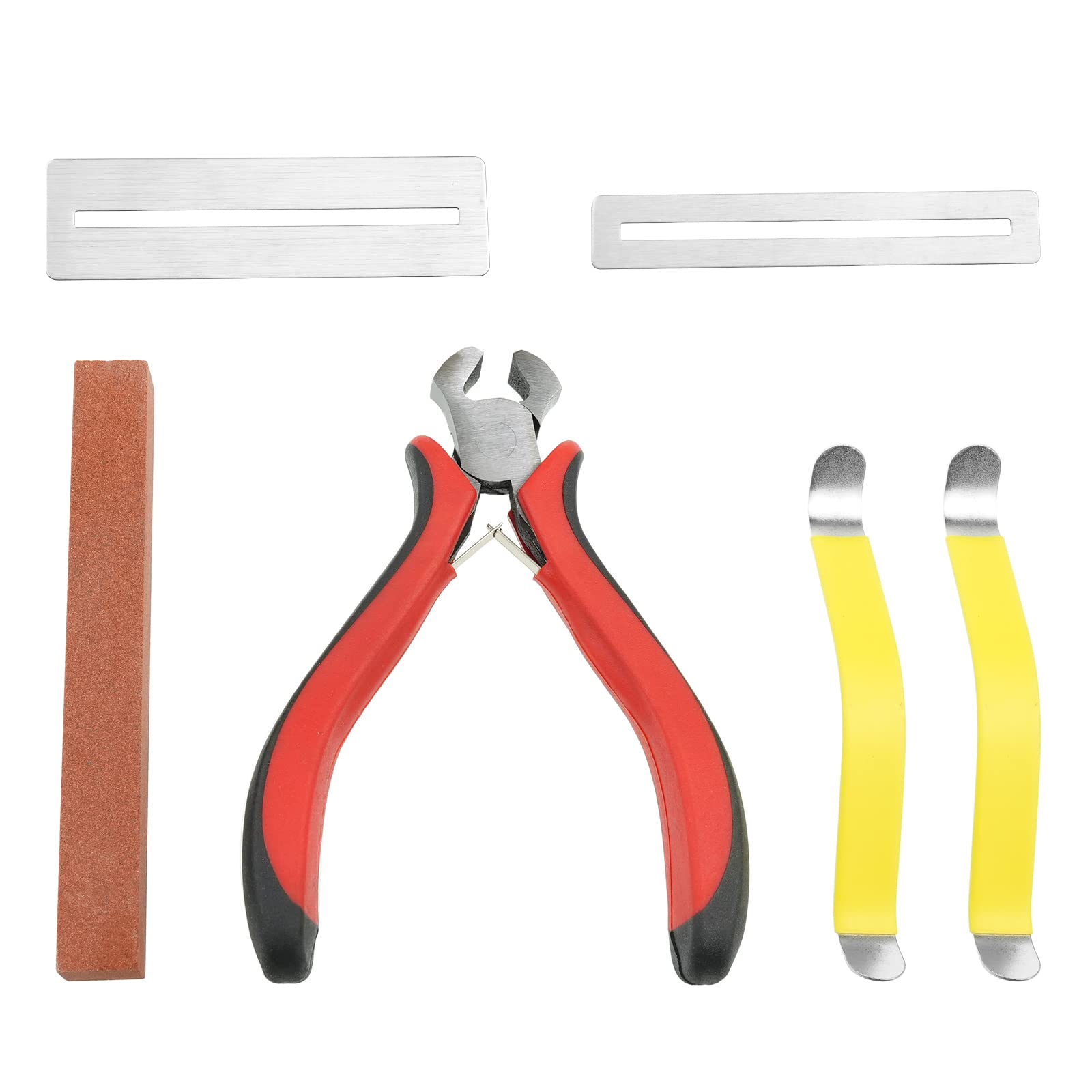 ECSiNG 6Pcs Guitar Polish Tools Set String Cutter Fingerboard Guards String Spreaders Polished Tool Guitar Accessories Stainless Steel