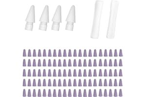 YBSUCLD 100pcs Silicone Nib Sleeves，4pcs Replacement Tips and 2pcs Silicone Pencil Case Compatible with Apple Pencil1/2/Pro/USB-C Suitable for iPencil Nib for iPad Pencil