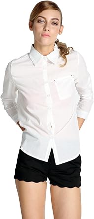 camisa blanca de botones mujer