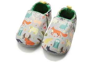 Timatego Toddler Baby Boys Girls Shoes Non Skid Slipper Sneaker Moccasins Infant First Walker House Walking Crib Shoes(6-24 Months)
